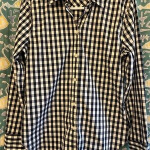 J. Crew Black and White Ladies Plaid Button Down Shirt- Slim